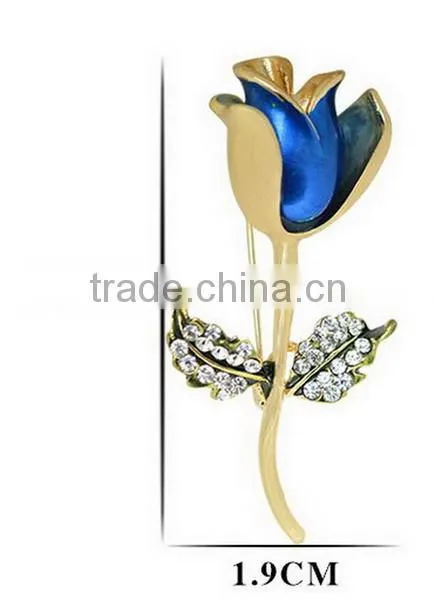 2015 Newest Dry Painting Decorative Crystal Flower Rose Brooch photo-2