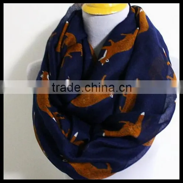 Fox Print Infinity Scarf, Spring Scarf, Fox Scarf, Print Scarf Holiday Scarf. Valentine Scarf. CREAM and Colorful Scarf at Stock photo-6