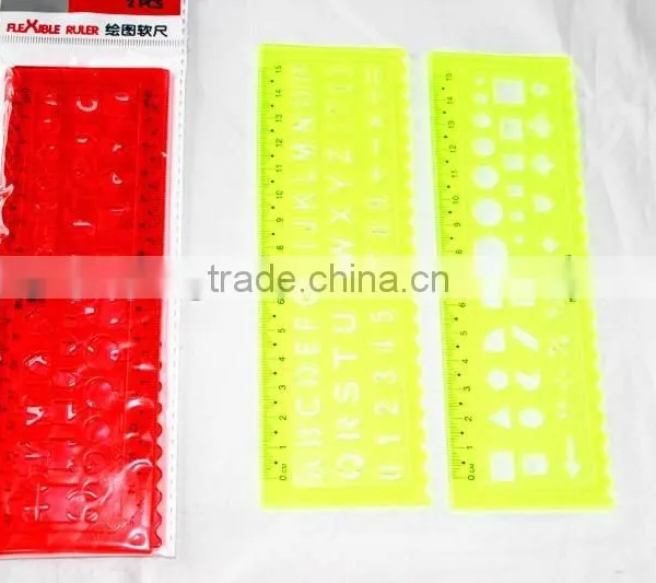 2015 Hot Factory Direct Sale OEM High Quality 2 Pieces PVC Letter Stencil Ruler School Stationery photo-2