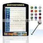 925 Sterling Silver Gold Nose Jewelry With Prong-set Crystals