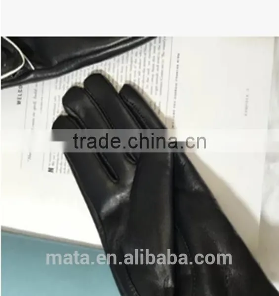 Winter Warm PU Leather Finger Touch Screen Gloves For Ladies photo-4