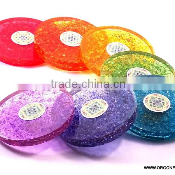 Buy Bulk Quantity Flower Of Life Symbol Orgone Coaster Set | Orgonit Set photo-2
