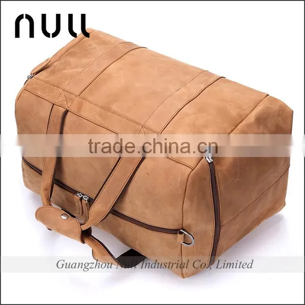 Large Capacity Men Vintage Genuine Leather Travel Bag photo-6
