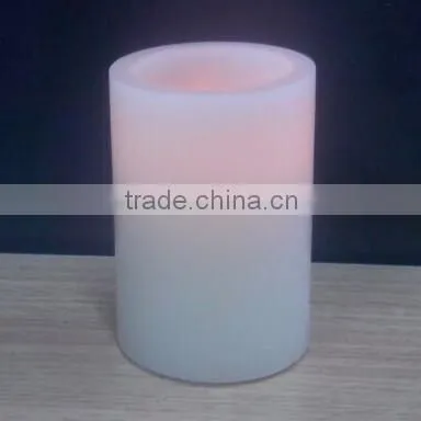 Amber Flicker Aromatic White Plain Wax Finished 4 Inch Led Pillar Candles for Impression