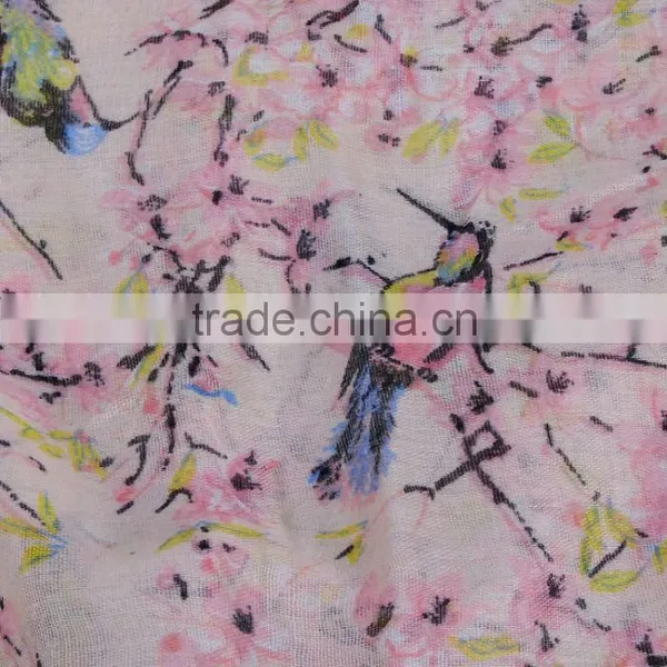 Fashion Bird Tree Women Scarf Voile Scarves 180*90 Pashmina photo-2