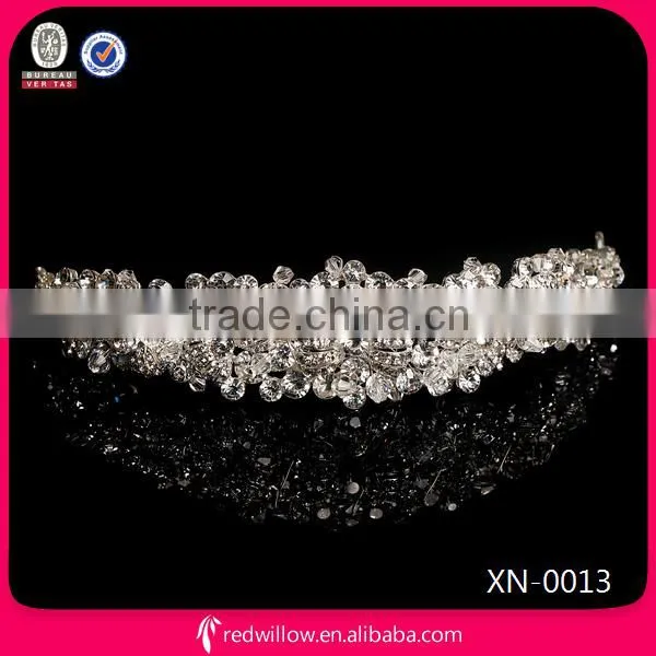 Topwedding USABride Silver Rhinestone Handmade Beads Tiara Crown Bridal Tiara photo-2