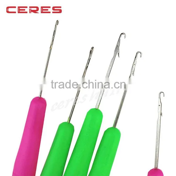 High Quality Portable Plastic Handle Latch Crochet Needle Threader For Dreadlock Extension Knitting Tools photo-3