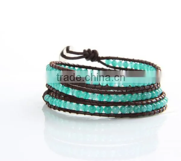 4 mm Natural Sea Sapphire Bracelet Female Authentic 4 Layer 4 Circle Crystal Series To Help Communication photo-2