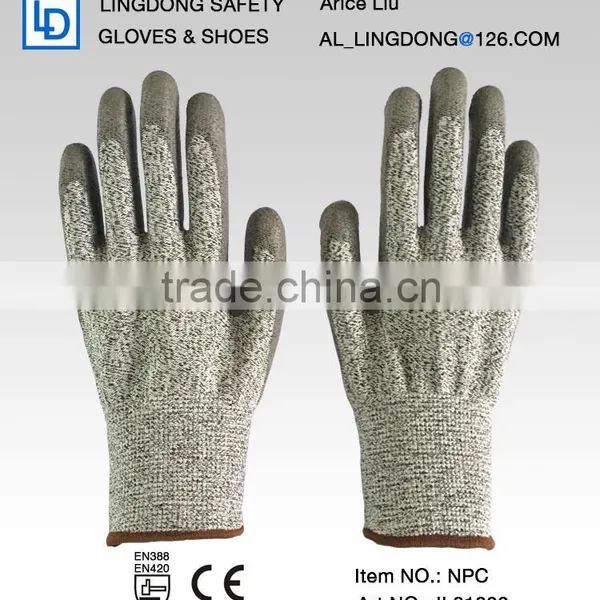 High Quality Level 3 Cut Resistant PU Coated Glove photo-2