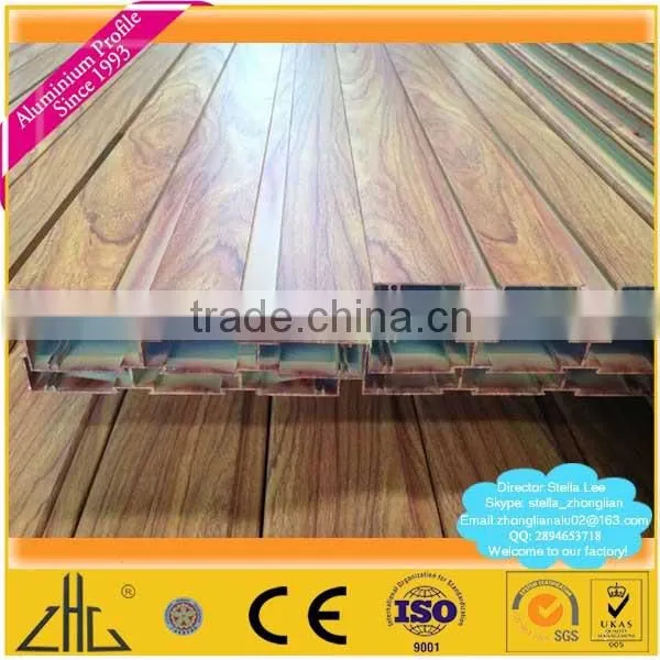 Wow!! 6063 Wood Grain Aluminium Fence Square Tube Profile Manufacturer, Wood Grain Aluminium Panels , Wood Grain Aluminium Slats photo-6