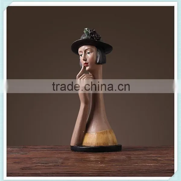 Resin Elegant Lady Bust Statue White Lady Figurine for Indoor Decor photo-3