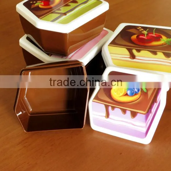 Gift Idea Cake 4 in 1 Nestable Cute Plastic Kids Snack Box photo-3