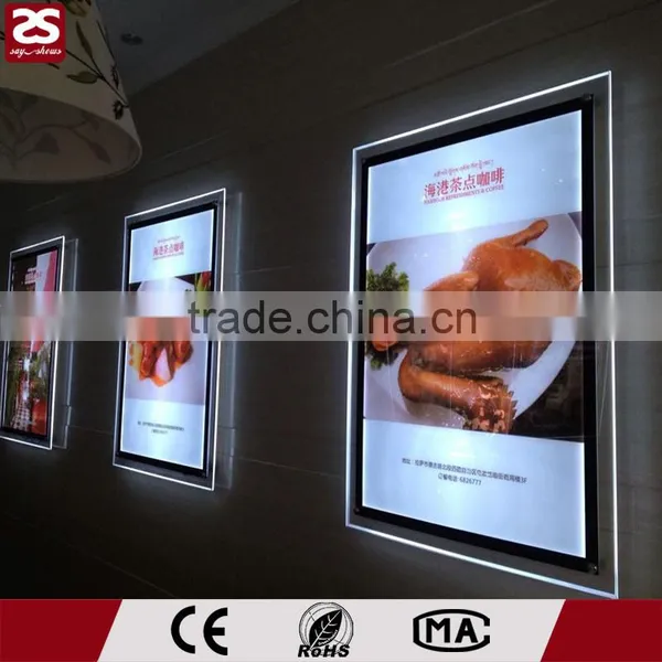 Wholesale Restaurant Wire Hanging Acrylic Led Signs Display Menu Light Box photo-2