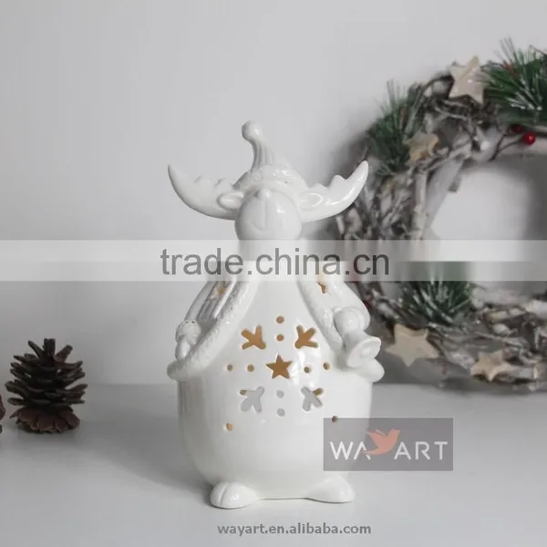 Ceramic Christmas Candle Holders With Reindeer Shaped photo-2