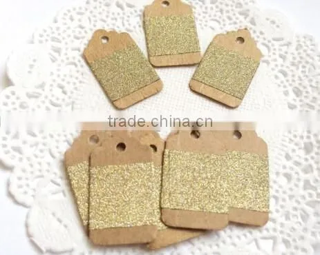Wedding Party Card Bronze Gold Pink Glitter Label Gift Price Mini Hang Tag photo-2