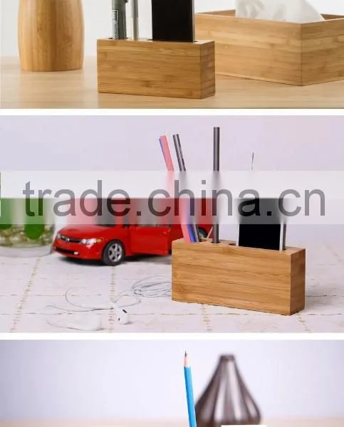 Natural Product Custom Made Bamboo Products Phone Pen Holder photo-2