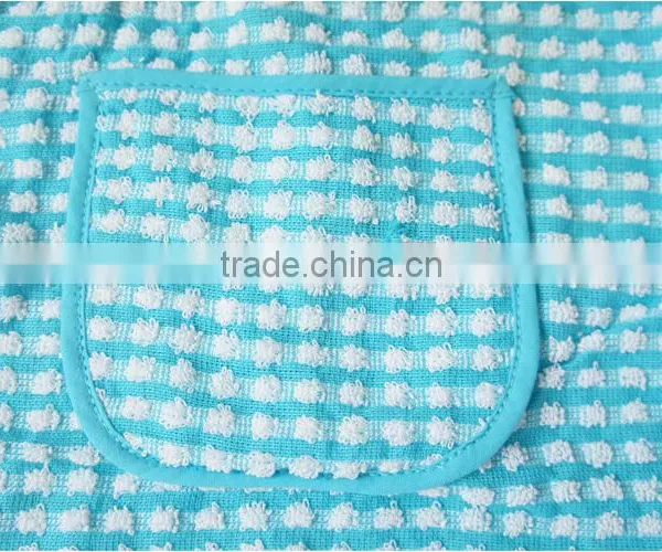 Pigment Printing Blue Waist Kitchen Apron Roll Cotton With Pocket photo-2