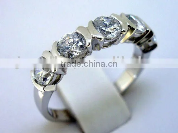 Silver Ring With Quality cz Rhodium Plating QCR026