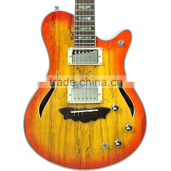 Wholesale Cheap Price Half Hand Made Plywood Jazz Guitar photo-2