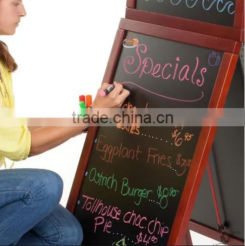 18 x 26 A-frame Chalkboard, Black Wet Erase Surface, With Header, 2 Sided - Cherry(AF-B-143) photo-5