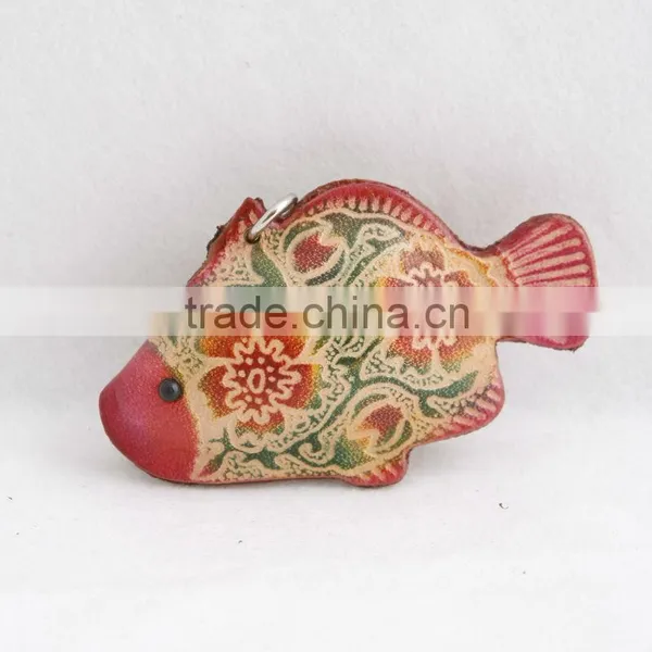 Handmade Leather Fish Key Chain photo-4