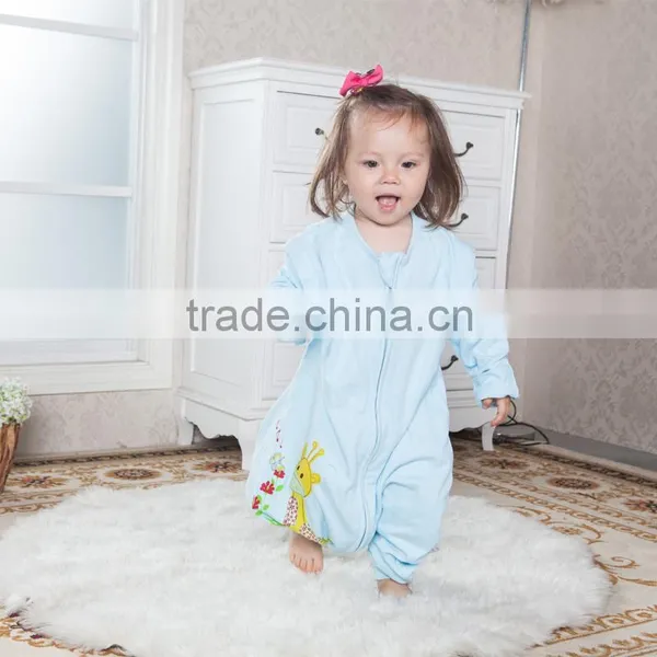 100% Cotton Anti Kicking Infant Child Foot Sleeping Bag Long Sleeve Without Filling Blue Style photo-5
