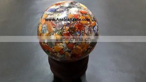Mix Chakra Gemstone Orgone Ball : Wholesale Orgonite Ball : Orgone Spheres photo-3