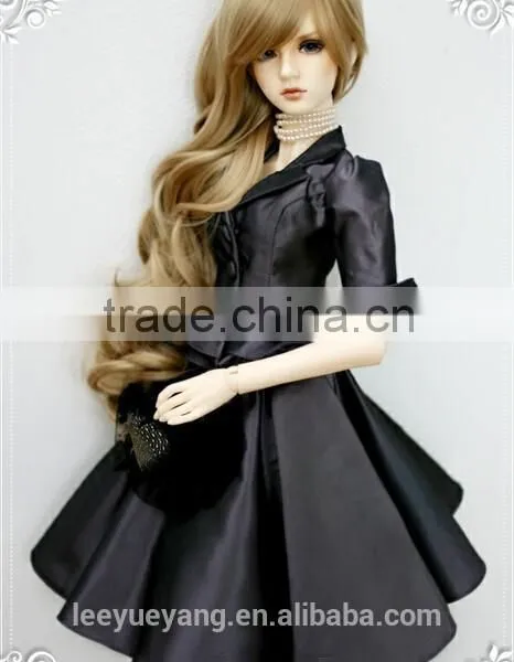 Hot Selling Synthetic Light Brown Deep Wavy 1/4 Bjd Doll Wig photo-3