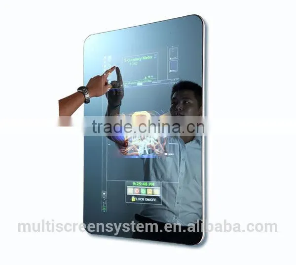 22 inch Bathroom advertising magic mirror frame smart mirror with motion sensor