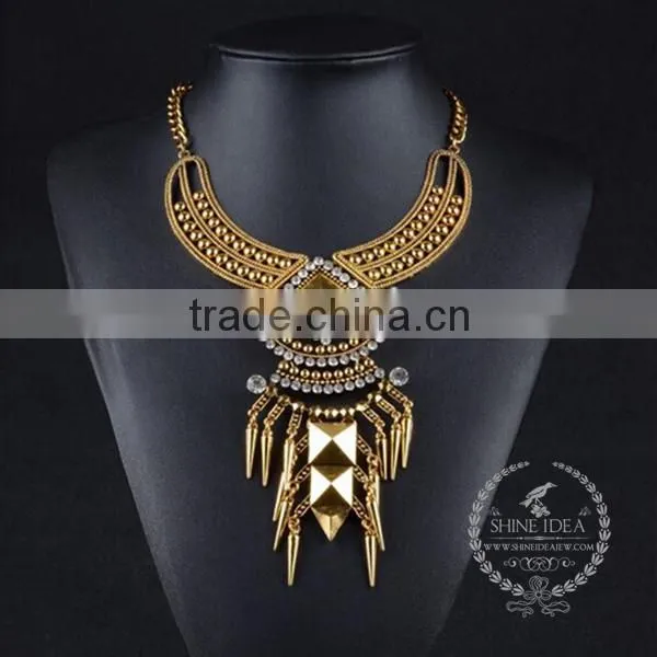 High Quality Vintage Rhinestone Chunky Statement Necklace Tin Alloy Fashion Women Pendant Necklace 6390099 photo-2