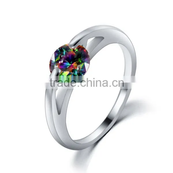 O Rings 18k Gold Plated With Color Zircon Gold Ring photo-5