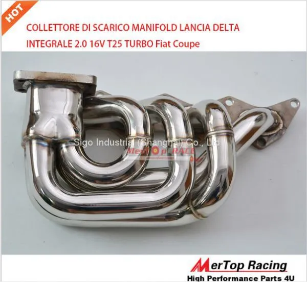 Mertop Race Full SS304 T25 TURBO FLANGE 38mm OD COLLETTORE DI SCARICO MANIFOLD FOR LANCIA DELTA INTEGRALE 2.0 16V Fiat photo-3