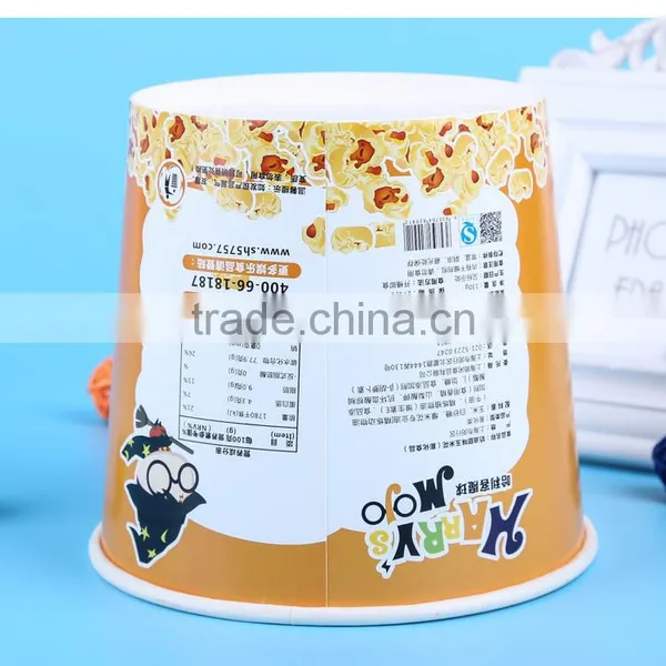 Big Yellow Disposable Paper Popcorn Cups / Bowls for Movies photo-4