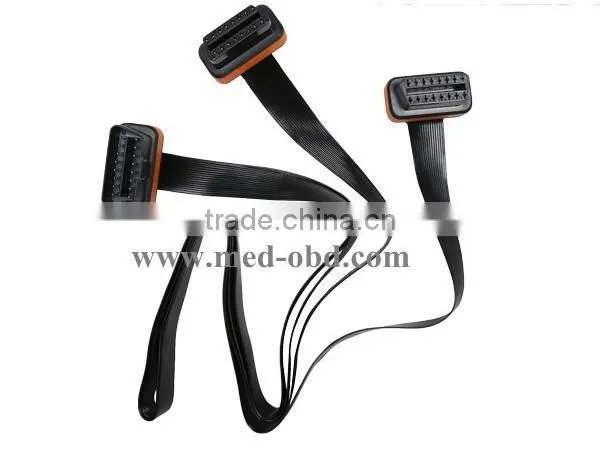 OBD2 Flat Splitter Y Cable,J1962 Male Connector to 2pcs J1962 Female Connector photo-3