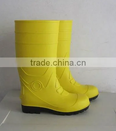 2016 New Best Sell Industry Safety Yellow Pvc Boots Steel Toe Insert Safety Boots photo-2