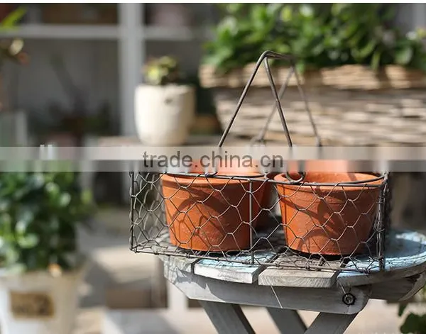 Handmade Small Wire Mesh Baskets for Plant Decorative Wire Basket photo-5