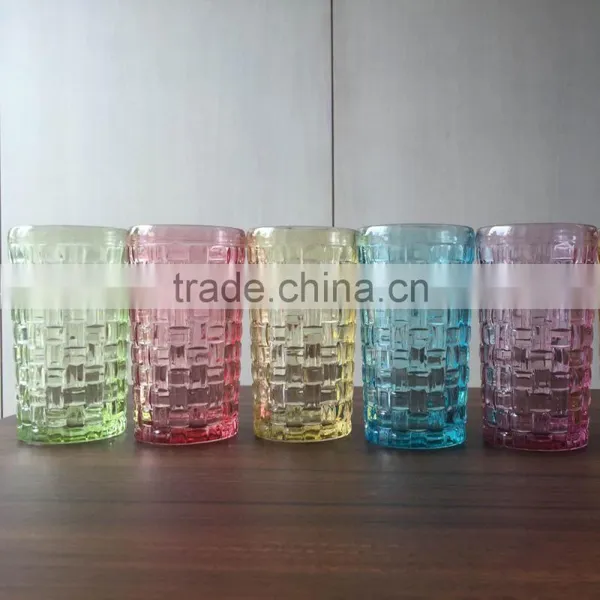 Woven Belt Design Colored Decorative Glass Cup for Candle photo-2