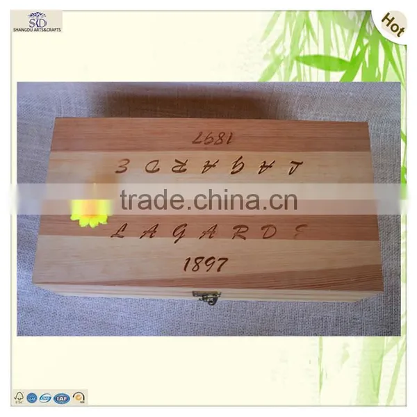 Solid Lock Font Engraved Valued Wine Case Box photo-2
