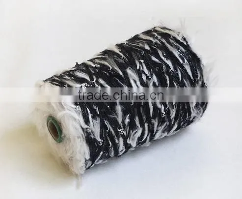 100%Dope Dyed High Quality Polyester Fancy Feather Knitting Yarn photo-2