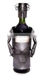 Black Fishing Man Metal Wine Rack (j-012)