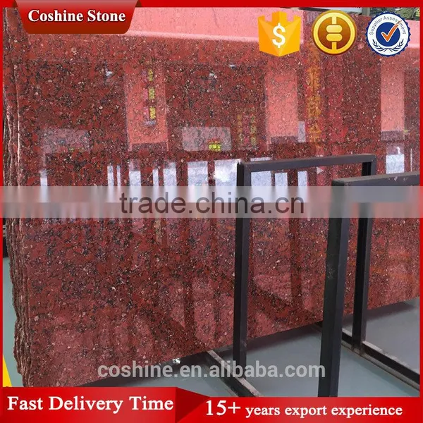 Hot Sale Hight Quality Rosso Santiago Granite Red Polished Slabs photo-4