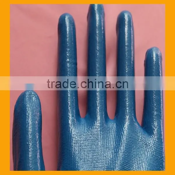 13 Gauge Seamless Knitted Blue Nitrile Palm Coated Nylon Working Gloves photo-4