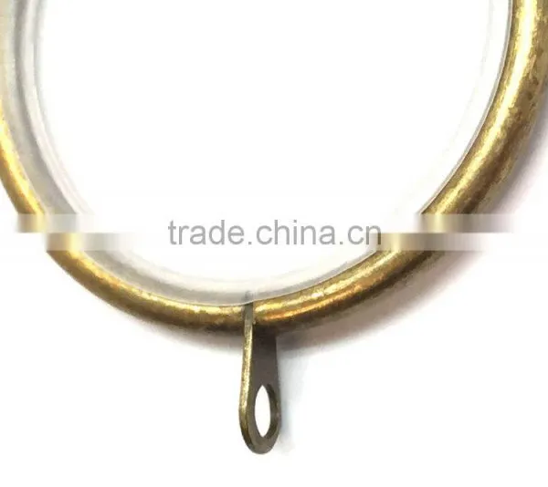 Steel Antique Brass Plated Silent Curtain Rod Ring With Fixed Eyelet ID35mm/OD42mm photo-4