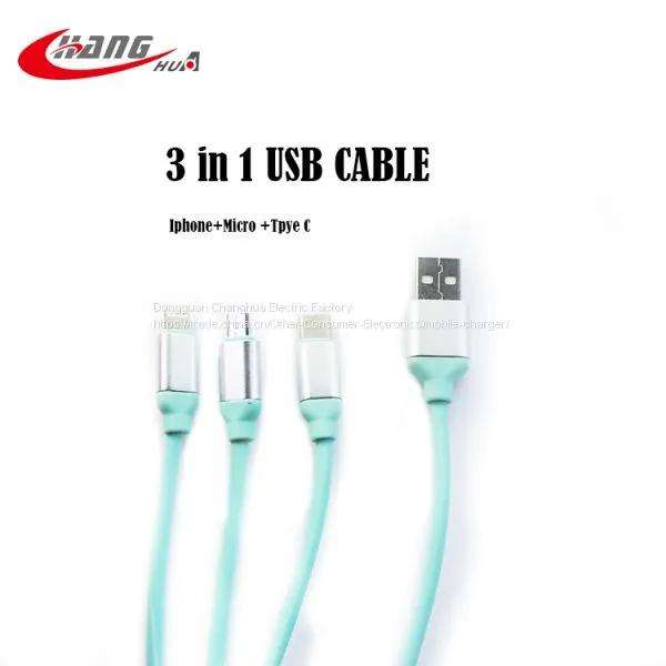 3 in 1 Multifunctional Usb Charger Cable, for Iphone 6 /android Mobile Data Cable