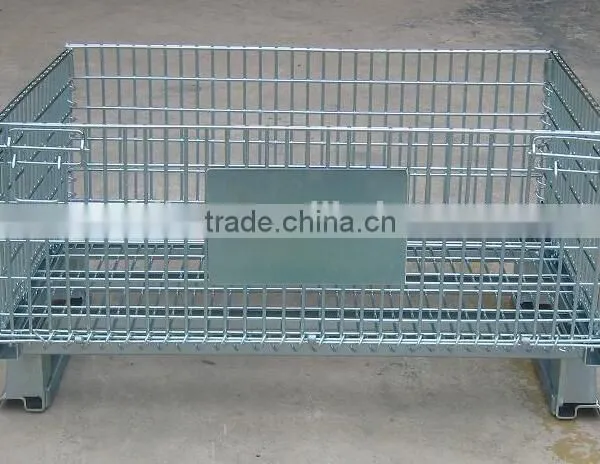 Galvanized Plating Folding Wire Mesh Cages for Goods Storage in Warehouse photo-4