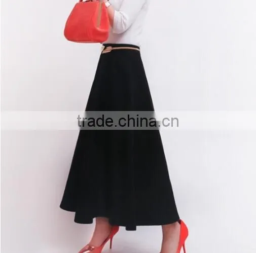 Winter Models Wool Blend Skirts Women High Waist Thick Long Skirts Ladies Wild Woolen Maxi Skirt photo-4