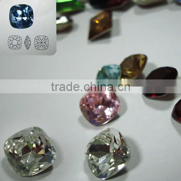 Crystal Component Loose Bead,jewelry Component With Fat Quare Shape photo-2