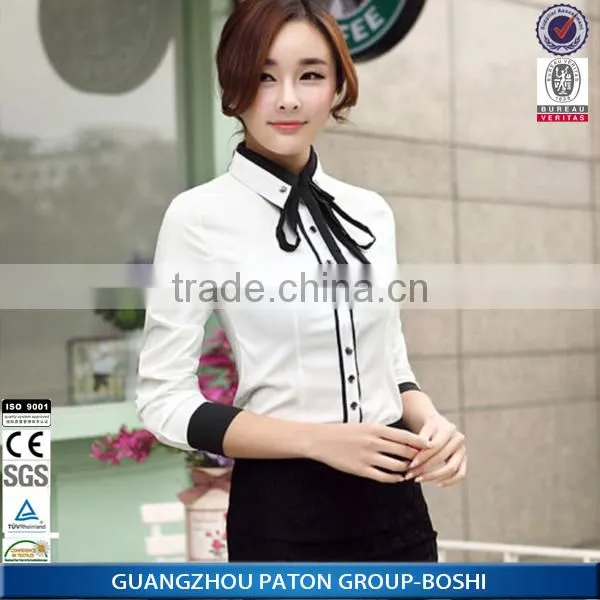 Ladies Office Blouses and Top OL Collar Blouse Ladies Long Sleeve Shirts photo-5