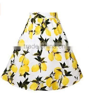 2017 Girls Long Dresses Women's Pleated Vintage Skirts Floral Print Casual Midi Skirt photo-6