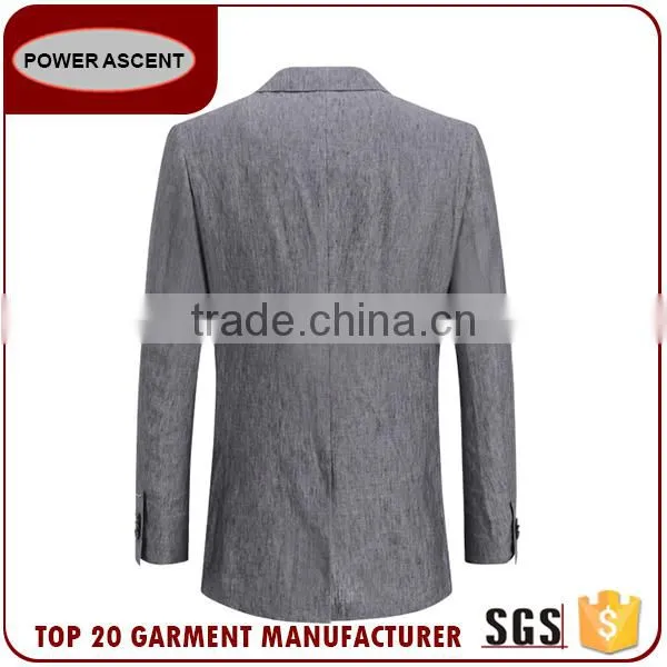 Wholesale Men Coat Suit Checked Half Lined Light Grey Formal Jacket For Men photo-2